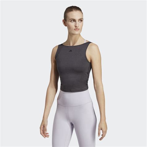 adidas Women's Yoga Studio Crop Tank Top .